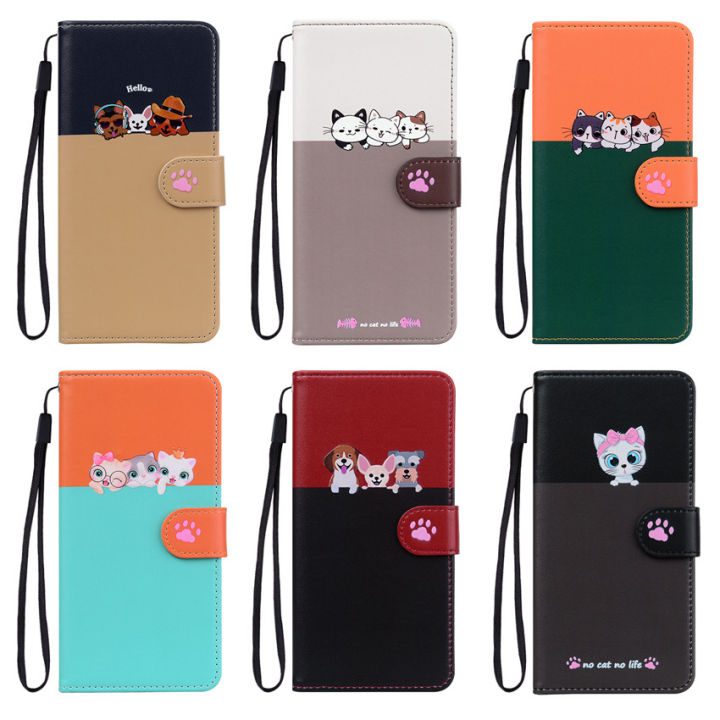 Cartoon%20Anime%20Flip%20Leather%20Phone%20Case%20For%20Samsung%20Galaxy%20S24%20S23%20S22%20S21%20S20%20S10%20Ultra%20Plus%20FE%20Pet%20Cat%20Dog%20Print%20Card%20Book%20Cover%20-%20Image%202