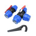32/40/50mm Water Plastic Valve 1" 1.2" 1.5" 3-Way Quick Connector T-Type PVC PE Fast Connection 1pcs. 