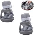 Brush with Soap Dispenser, Brush for Washing Dishes, Palm Brush Soap Dispenser, Kitchen Brush with Holder, for Scrubbing Dishes, Pans and Pots,. 