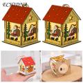 Christmas Tree Ornaments Miniature Led Wooden Christmas House Ornament Battery Powered Xmas Tree Decoration for Southeast Asian Buyers Diy Christmas Decorations. 