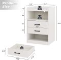 VTEC HOME Modern Lighted Bedside Table with 3 drawers / Side Table / End Table /Nightstand / Bedside Cabinet / Bedroom Furniture / Drawer Cupboard / Modern Furniture / Living Room Furniture / Lighted Furniture / Modern Bedside Cupboard - WLBC 1700. 