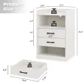 VTEC HOME Modern Lighted Bedside Table with 3 drawers / Side Table / End Table /Nightstand / Bedside Cabinet / Bedroom Furniture / Drawer Cupboard / Modern Furniture / Living Room Furniture / Lighted Furniture / Modern Bedside Cupboard - WLBC 1700. 