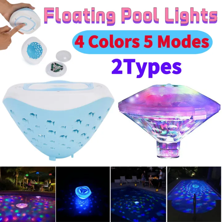 Floating Pool Lights 4 Colors 5 Modes Glow Up Hot Bath Tub Decorative ...
