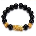 Lucky Fen Shui Bracelet Wealth Bracelet For Men and Women Black Resin Beads Alloy Lion Dragon Fenshui Hand Wear Party Wedding Jewelry. 