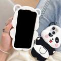 Dengfeierru Stereoscopic Cute Cartoon Panda Bear Phone Case For iPhone Sales promotion 11 12 13 14 15 Pro Max/Pro Silicone Soft Back Cover. 