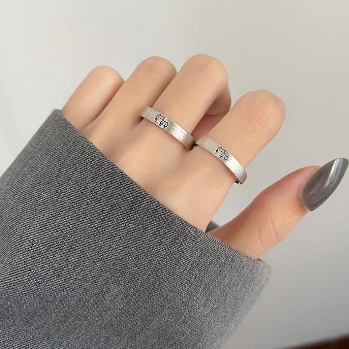 Simple%20Personality%20Cute%20Couple%20Ring%20Niche%20Personality%20Vintage%20Opening%20Adjustable%20Pair%20Rings%20Fashion%20Jewelry%20-%20Image%205