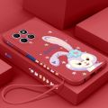 Honor X8b X7b X8a 5G X7a X6a Cute Stellalou Casing Square Edges Liquid Silicon Back TPU Soft Case with Lanyard Cover. 