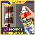 [2] De-Rust Lubricating Spray 450ml | WD-40 Alternative Rust Remover & Lubricant | Multi-Purpose Bolt Loosening Agent | Anti-Rust Spray for Cars, Motorcycles, Bicycles, Hinges, Machines & Tools | Fast Rust Dissolver & Metal Protection. 