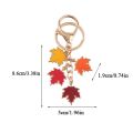 【HOT】 Elegant Maple Leaf Wristlet Keychain Cute Pearl Pendant With Keyrings For Women Keys Phones Creative DIY Wallets Decoration. 