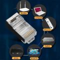 RJ45 Shielded Connector CAT7 CAT6 CAT5e not Pass Through Modular Plug Network Gold Plated Ethernet Cable End 8P8C Crimp End. 