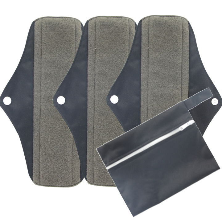 Bamboo Cloth Sanitary Napkin Reusable Washable Menstrual Pads Women Hygiene Sanitary Towel Pads Postpartum Nursing Pads with Bag