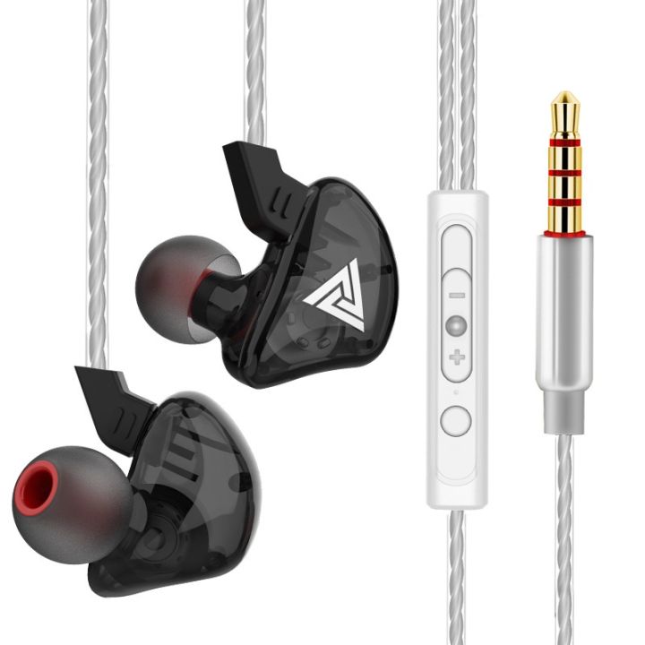 QKZ CK5 In-Ear Wired Earphones with Built-in Microphone, Volume Controller, Heavy Bass, Transparent Design for Music, Gaming and Sports
