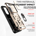 For Samsung Galaxy A55 5G Case with Slide Camera Cover, 360° Ring Holder Metal Kickstand, work for Phone Holder Car Mount, Drop Peep Protection. 