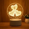 Valentine's Day Table Lamp Four Heart Bedside Lamp Romantic Color USB Touch Switch LED Acrylic 3D Night Light Creative table lamp Acrylic Night Light USB baby bedroom desk birthday gift. 