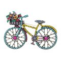 Fashion Women Men Vintage Baroque Bicycle Flower Full Crystal Badges Pins Palace Unisex Exquistie Bike Jewelry Accessories. 