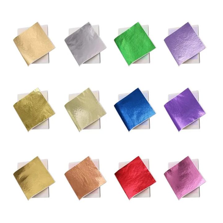 10 Pcs Gold Leaf Sheets DIY Nail Gold Leaf Sheets Painting Gold Leaf Paper Resin Decoration Gold-plated Furniture Gold F