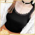 Enigma- Women Vest Stylish Lace Trimmed Tank Top for Women Slim Fit Sleeveless Camisole for Summer Streetwear U-neck Solid Color Vest Women Summer Top. 