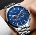 FREE SHIPPING & WARRANTY - Stainless Steel Luxury Men Watch Quartz Analog Business Chain Casual Wrist Blue Dial LIGEx Watches For Boys Gents Styles_LK Online. 