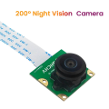 For 5 8MP Night Vision Camera IMX219 Sensor 200° FOV Fisheye MINI Interface with 15cm FFC for RPI Pi5. 