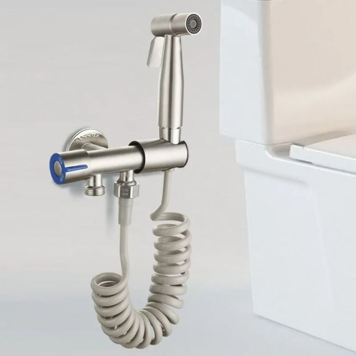 1Pcs 304 Stainless Steel High Pressure Spray Hand Bidet Faucet Bathroom ...