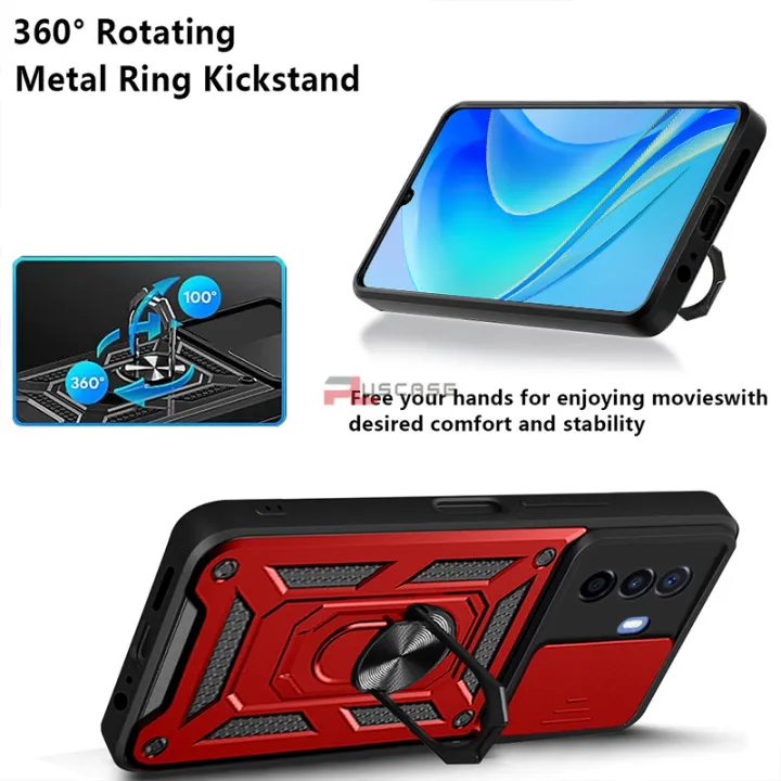PlusCase%20for%20Huawei%20Nova%20Y70%20/%20Nova%20Y71%20Phone%20Casing%20Slide%20Lens%20Armor%20Case%20Shockproof%20Stand%20Holder%20Camera%20Protect%20Back%20Cover%20-%20Image%205