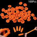 【Ship Out Within 24H】100PCS Non-slip Natural Latex Nail Art Tool Fingertip Protective Protector Gloves Orange Finger Cots Rubber Gloves Finger Cover. 