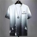 Short Sleeve T T-shirt Men's Fashion Brand Summer National Fashion New Half Sleeve Men's Ice Silk T-shirt Loose Teen All-Matching Top. 