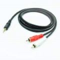 3.5mm Male Mini-Jack Headphone Aux-2-RCA Male Audio Cable. 