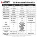 ANENG 681 682 683 Digital Professional Multimeter Smart Anti-burn Rechargeable Non-contact Voltage Tester AC/DC Voltage Meter. 