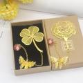 Intricate Metal Bookmark Patterns Customizable Metal Bookmarks Business Gifts Bookmarks Brass Leaf Vein Bookmarks Openwork Tassel Crafts. 