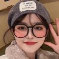 Large Frame Blush Glasses Plastic Frame Cute Girl Makeup-free Glasses Full Frame Eyewear Myopia Frames Goggles. 