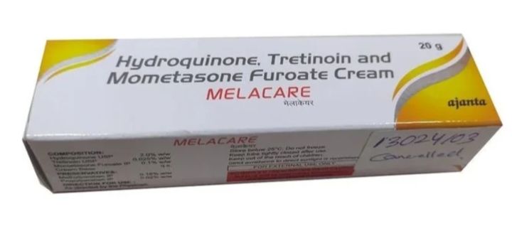 Melacare%20Hydroquinone%20Tretinoin%20and%20Mometasone%20furoate%20Cream%2025g%20-%20Image%205
