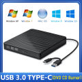 Usb 3.0 Type-C Dvd Drive External Optical Drives Enclosure Case Portable Dvd Cd-Rom Player Enclosure For Desk Computer Lap. 