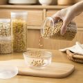PET Plastic Food Refrigerator Sealed Jar Fresh Food Cans  Kitchen Transparent Plastic Grains Beans Storage Box  Kitchen Organizer Accessories. 