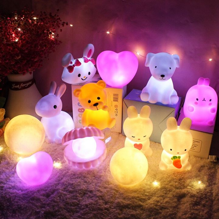 Carton Unicorn Rabbit Led Night Light Baby Sleeping Toy Kids