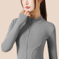 Lulu yoga suit jacket women's fitness suit quick drying standing collar tight fitting exercise fitness strict selection yoga top long sleeved summer. 