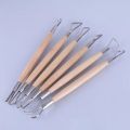 6PCS/Set 8 inch Double End Conventional Ribbon Tool Wood Handle Wax Pottery Clay Sculpture Carving Tool DIY Craft Set. 