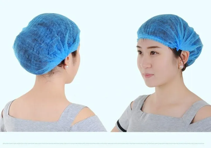 Disposable%20Hair%20Cap%20Stretchable%20Blue%20Bouffant%20Caps/Surgical%20Caps/Cooking%20Caps%20(20%20Pcs)%20-%20Image%204