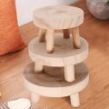 Mini Wooden Bench Stand, Plant Stand, Flower Pot Stand, Pot Stand, Support Indoor Natural Dark Brown M. 