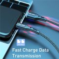 USLION Micro USB Cable 3A Nylon Fast Charge USB Data Cable Android Mobile Phone USB Charging for Samsung Xiaomi Tablet. 
