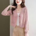 Shawl Outer Match Summer Thin Knitted Cardigan Women's Sun-Protective Clothing Design Crocheted Hollow out Bandage Dress Air Conditioning Shirt Top. 
