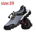Men's Sneakers Breathable Lightweight Casual Mesh Upper Men Outdoor Shoes Men Hiking Shoes 39 Grey. 