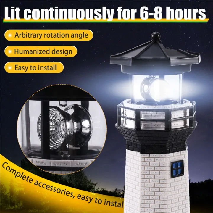 Solar Rotation Light Led Solar Rotating Lighthouse Solar Rotating Lighthouse Outdoor Garden ...