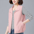 [ with Breathable Mesh ] Middle-Aged Mom Wear Spring and Summer Short Vest Women's Casual Western Style Waistcoat Outer Vest Vest. 