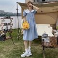 Summer New Sweet Retro Japanese Style Doll Collar Dress Female Students Korean Style Mid-Length All-MatchingaWord Dress. 