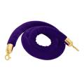 Velvet Stanchion Ropes, Stanchion Queue Line Barrier Rope Velvet Rope, Crowd Control Rope Barrier with Mirror Polished Hooks - Purple, 78.7 inch. 