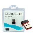 Wi-Fi Receiver 300Mbps, 2.4GHz, 802.11b/g/n USB 2.0 Wireless Mini Wi-Fi Network Adapter with with Driver CD for Windows Linux PC - 1Pcs. 