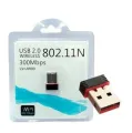 Wi-Fi Receiver 300Mbps, 2.4GHz, 802.11b/g/n USB 2.0 Wireless Mini Wi-Fi Network Adapter with with Driver CD for Windows Linux PC - 1Pcs. 