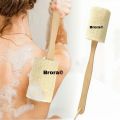 Natural Loofah With Wooden Handle Back Scrubber Exfoliating Bath Shower Sponge. 