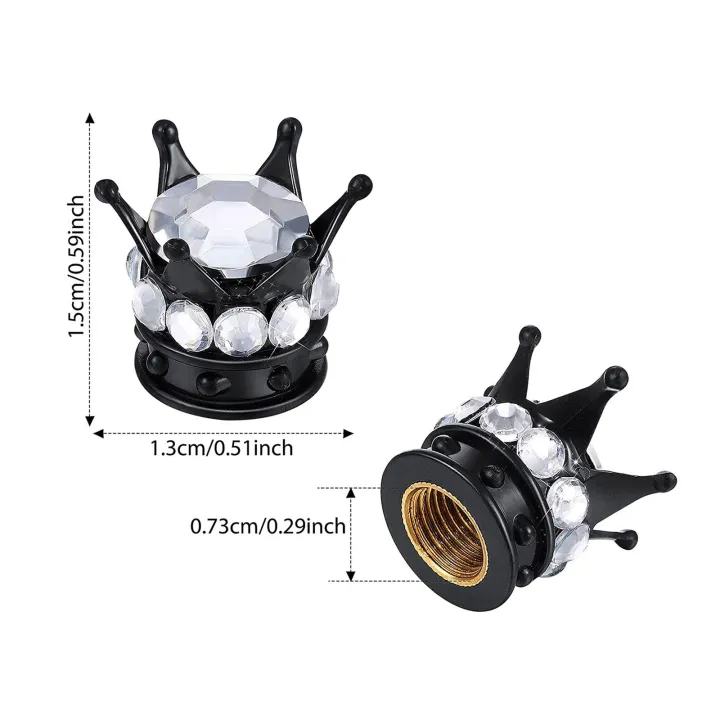 LeiyanPortable%204PCS%20Wheel%20Tire%20Valve%20Caps%20Cover%20Crown%20Shape%20Bling%20Diamond%20Tyre%20Stem%20Dust%20Valve%20Caps%20Truck%20Car%20Motorcycle%20Bicycle%20Air%20Cover%20-%20Image%206